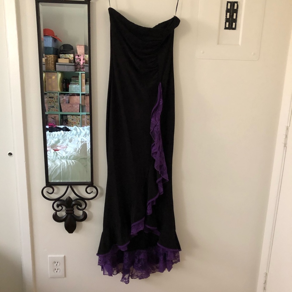 Tube top dress with lace